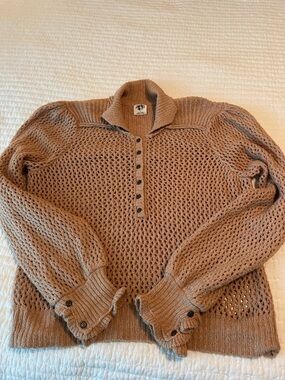 We The Free Open Knit Sweater - Tan
